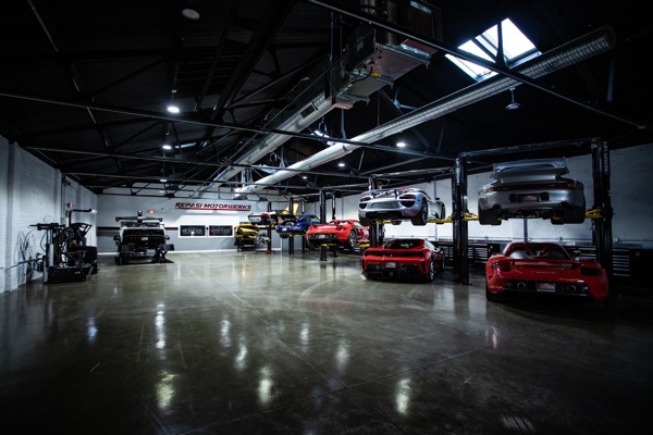 Porsche GT service bay at Repasi Motorwerks